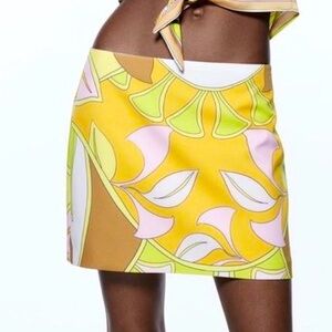 Zara Vibrant Yellow and Pink Skirt
